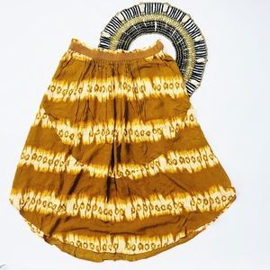 H&M Yellow/Mustard Tie Dye Pattern Skirt-- size 6